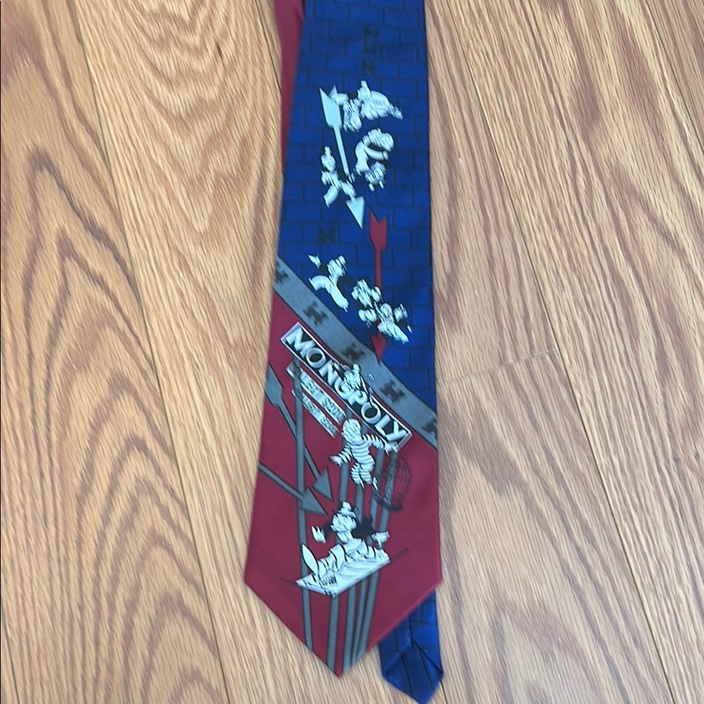 Blue and Red Men's Monopoly Tie
